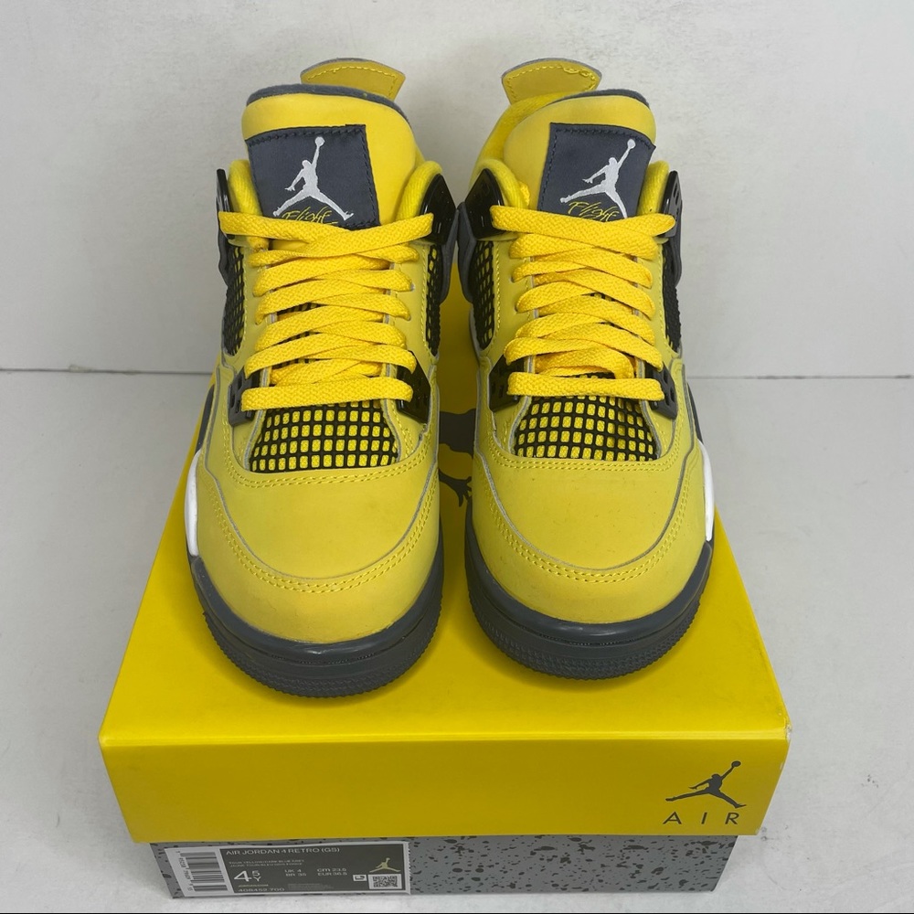 Nike Air Jordan 4 Retro GS “Lightning” NEW 2021 - Picture 2 of 4